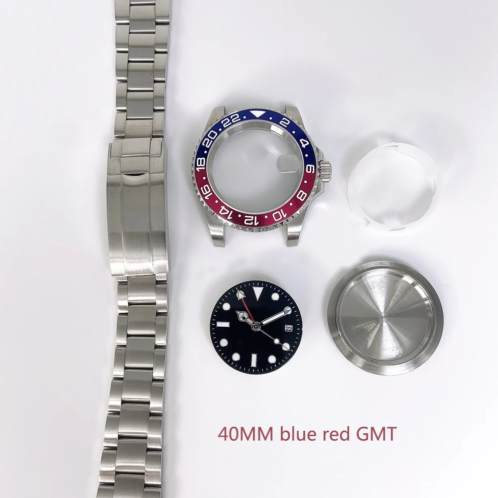 Imagem -04 - Gmt Acessórios de Relógio 40 mm Case Vidro Safira Adequado para Eta2836 Mingzhu2813 3804 Movimento Aço Inoxidável