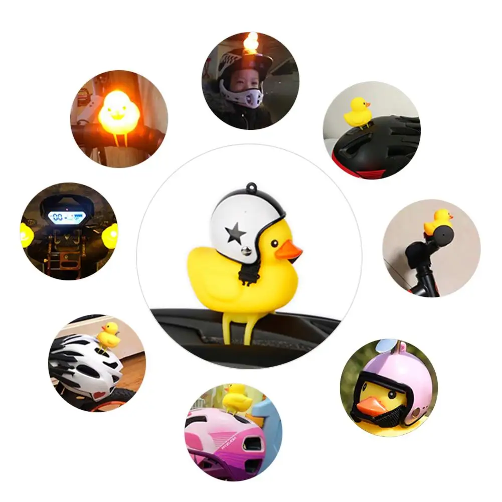 Airscrew Helmet Standing Duck For M365 Small Yellow Duck Shape Horn Children Adult Bicycle Bell Light Rubber Duck Toy