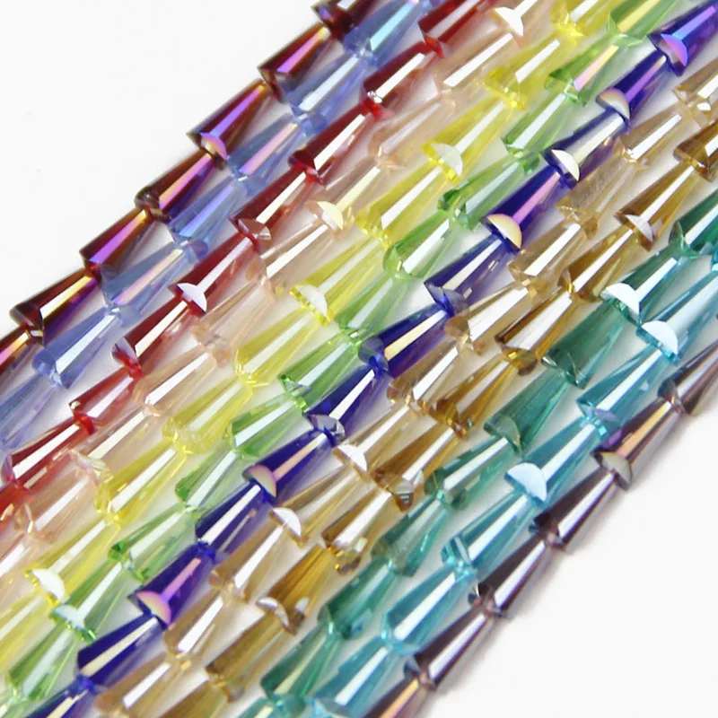 JHNBY Tower shape Upscale Austrian crystal beads conical High quality loose beads glass 3*6mm 100pcs supply bracelet Jewelry DIY