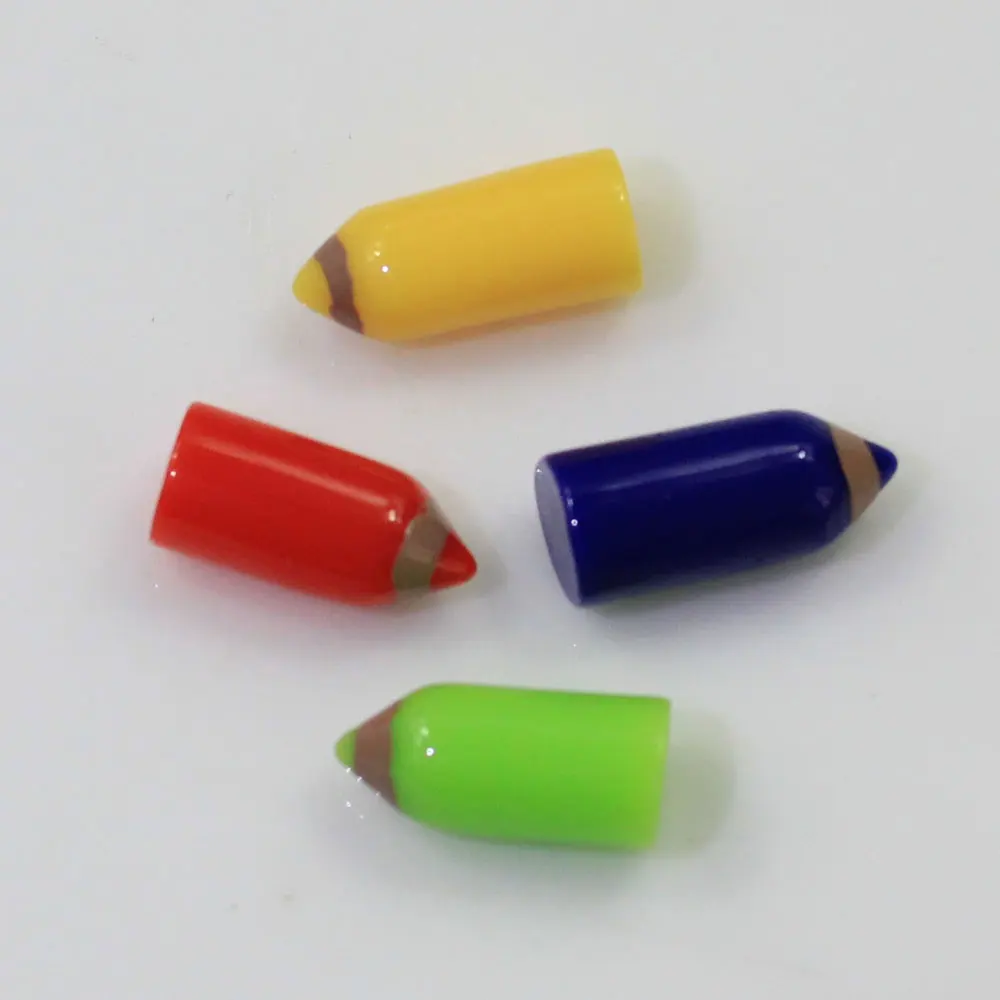 New Arrive Colorful  Cute Stationery Resin 3D Pencil  Miniature  Kawaii Cabochons For  DIY Craft