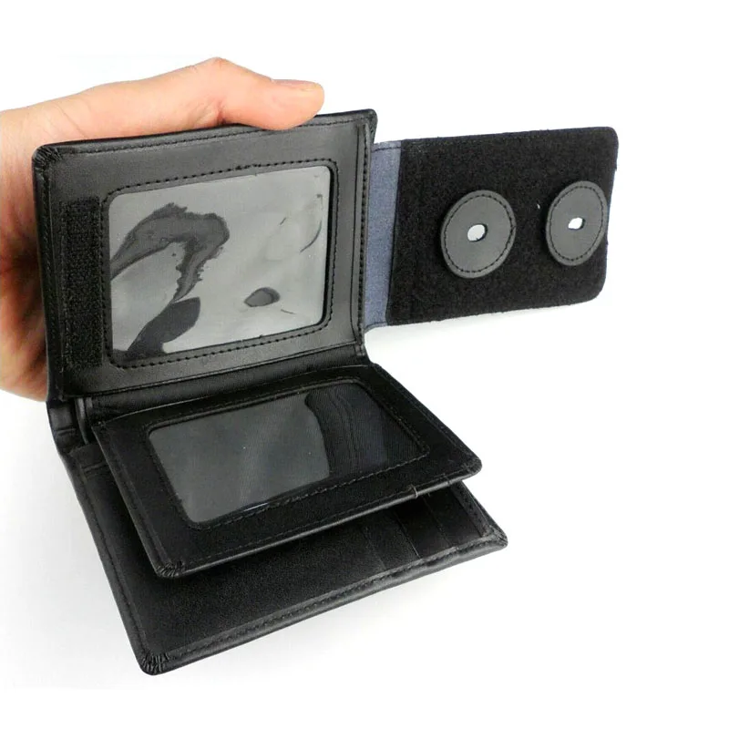 أسود جلد الولايات المتحدة الشرطة المحفظة شارة حامل حامل بطاقات التعريف الشخصية-الولايات المتحدة معرف شارة حامل #5