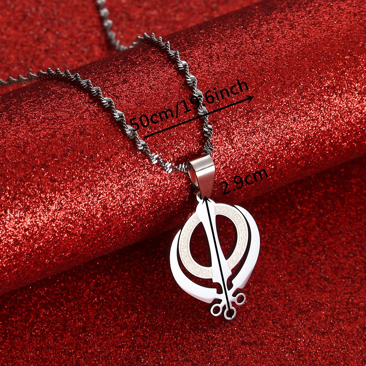 Stainless Steel Sikhism Pendant Necklace Gold Silver Color Sikh Khanda Chain Jewelry