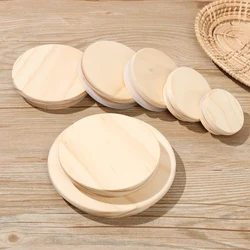 Reusable Bamboo Wood Lids Various Sizes Mason Jar Caps Non Leakage Silicone Sealing Wooden Covers Canning Storage Supplies