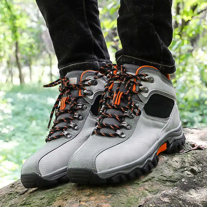 À prova dwaterproof água caminhadas botas homens outono inverno antiderrapante leve respirável caminhadas sapato ao ar livre trekking caminhadas sapatos de caça sapato