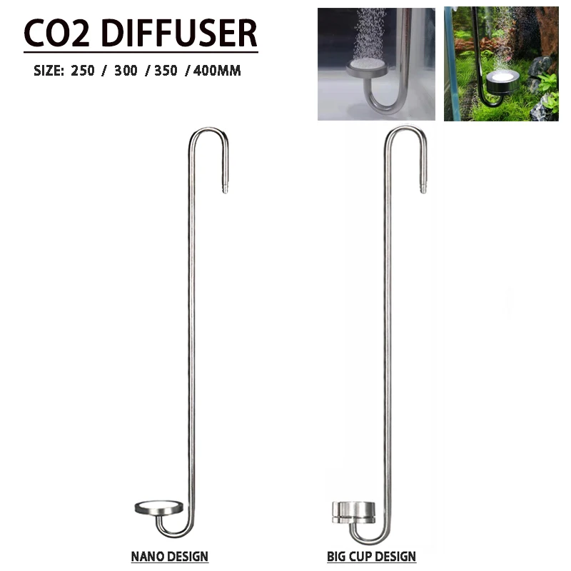 ZRDR Aquarium CO2 Diffuser Stainless Steel Material Atomizer Ceramic Disc Refiner, Used For Aquatic Plant Growth Accessories