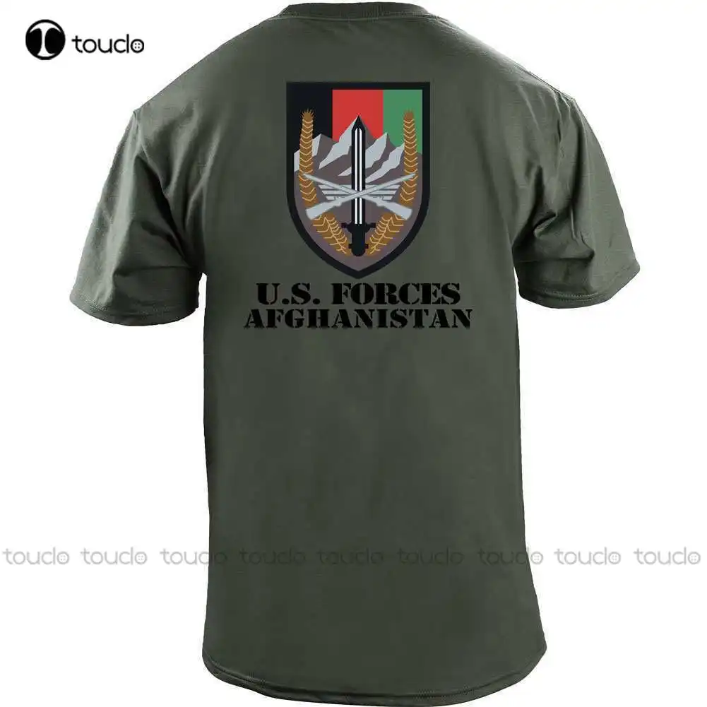 New Army Us Forces Afghanistan Full Color Veteran T-Shirt Cotton Tee Shirt