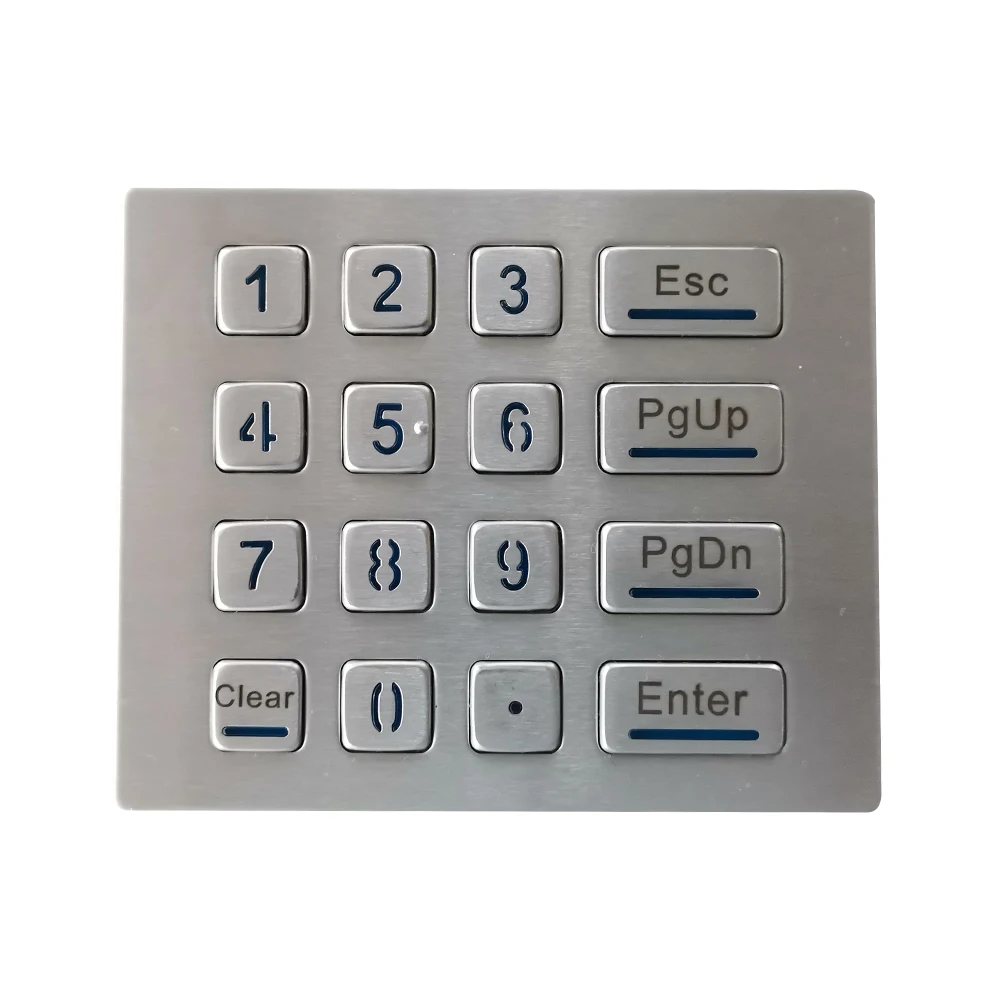 4x4 16 Keys Rugged Vandal Proof Keyboard Metal Industrial Numeric Backlit Keypad for Vending Machine