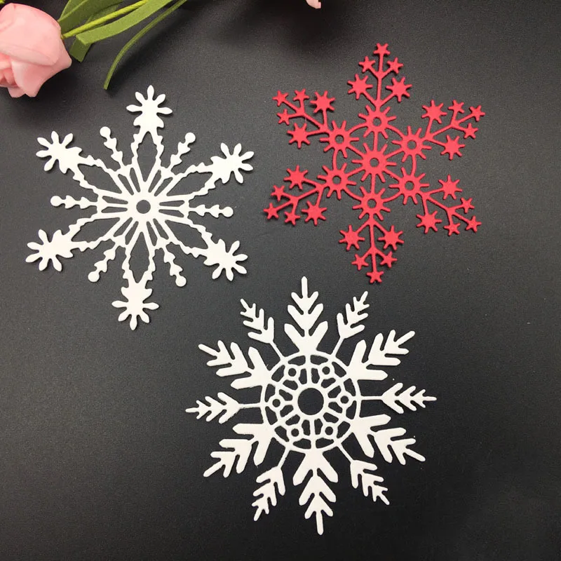 3Pcs Snowflake Metal Cut Dies Stencils for Scrapbooking Stamp/photo album Decorative Embossing DIY Paper Cards