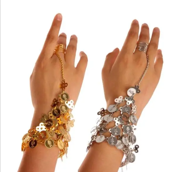 Women Belly Dance Wear Bollywood Jewelry for Dancing Bracelets 1 Pair Jewelry Set Indian Jewelry Accessories