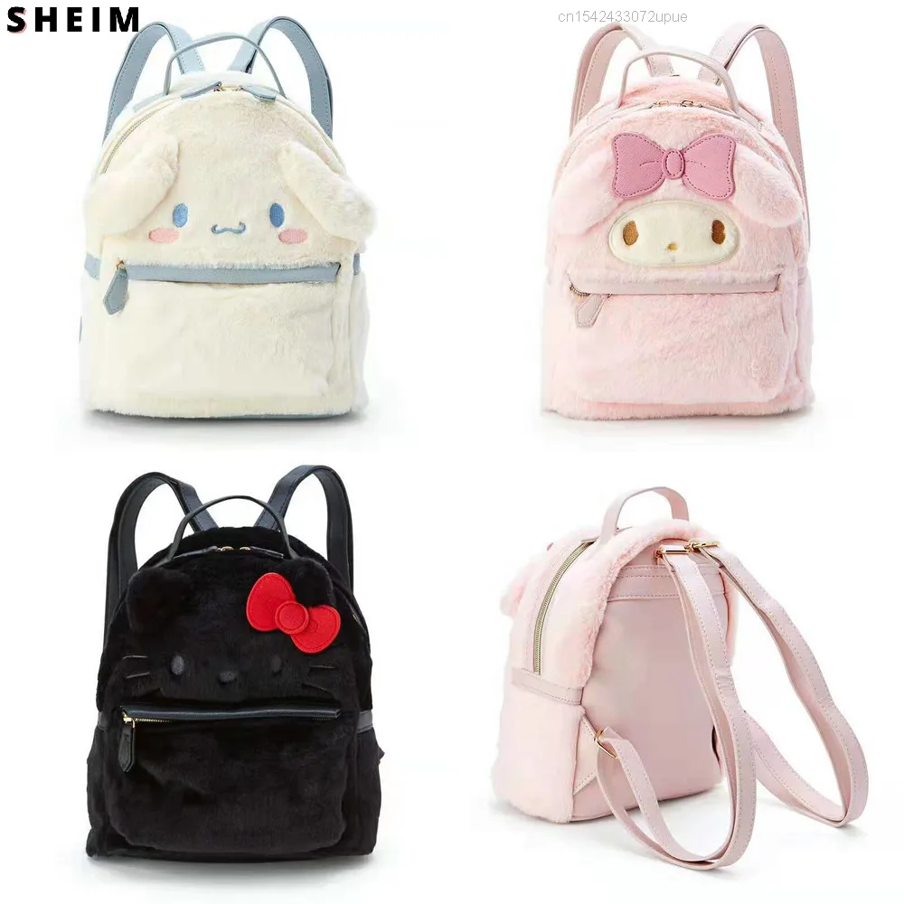 

Fashion Sac Kawaii My Hello Melodyed Kittyed Plush Backpack Women Shoulder Bag New School Bag Bucket For Teenager Girls Female