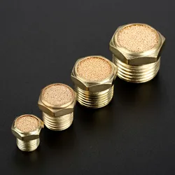 5Pc Brass Pneumatic Air Breather Vent Muffler Pneumatic Fitting Noise Filter Reducer Connector 1/8 1/4 3/8 1/2 Threaded