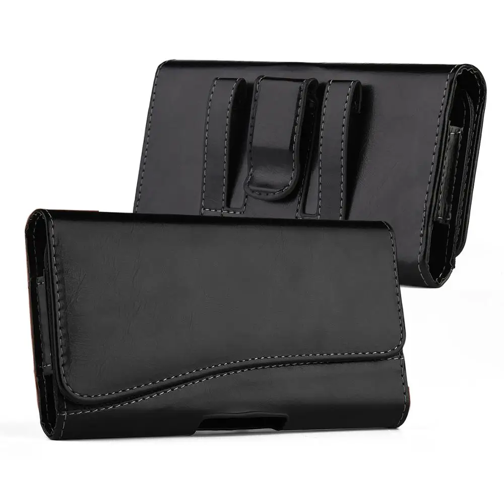 Business Phone Bag Mobile Cover Case Pouch PU Leather Belt Clip Holster Universal 5.5