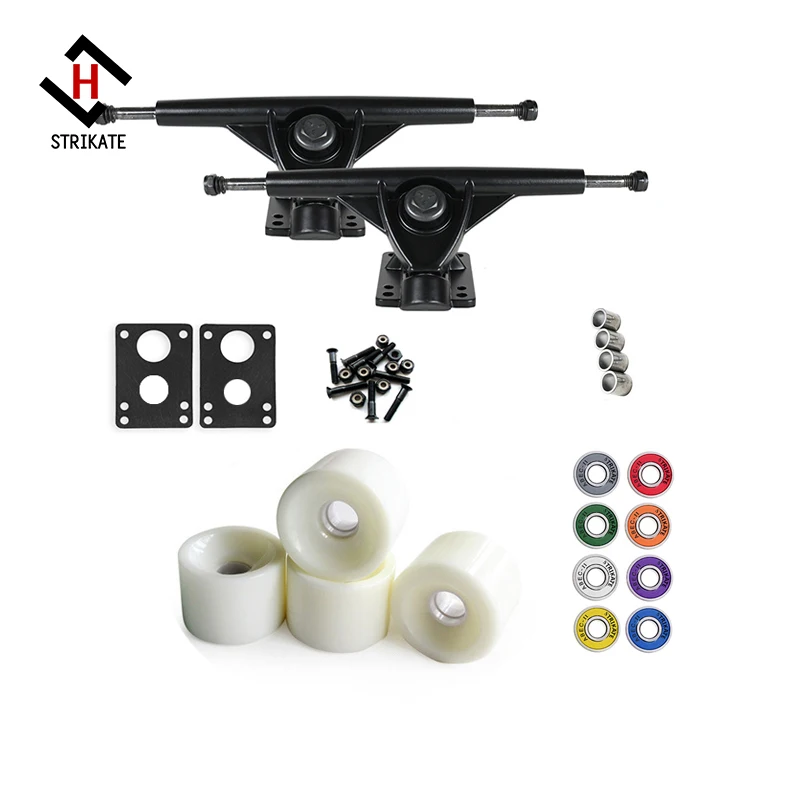 Longboard Truck Wheels Combo 7inch UB truck with 70mm Bearing Wheels Hardware Kit