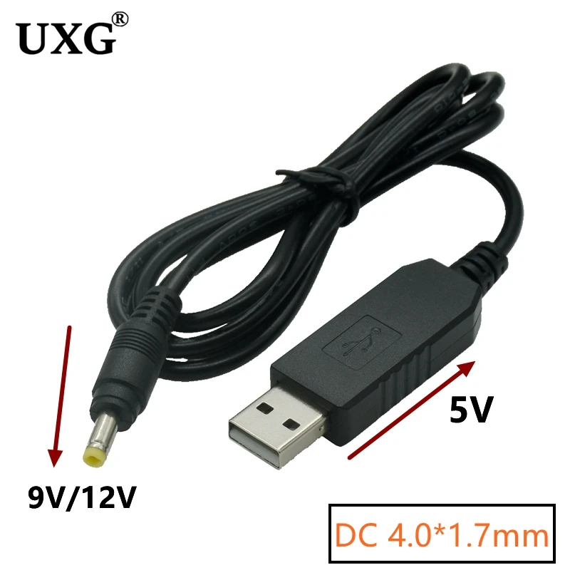 1M USB To DC 4.0 1.7mm power boost line DC 5V to DC 5V 9V 12V Step UP Module USB Converter Adapter Cable 1.7 x 4.0mm Plug Cable