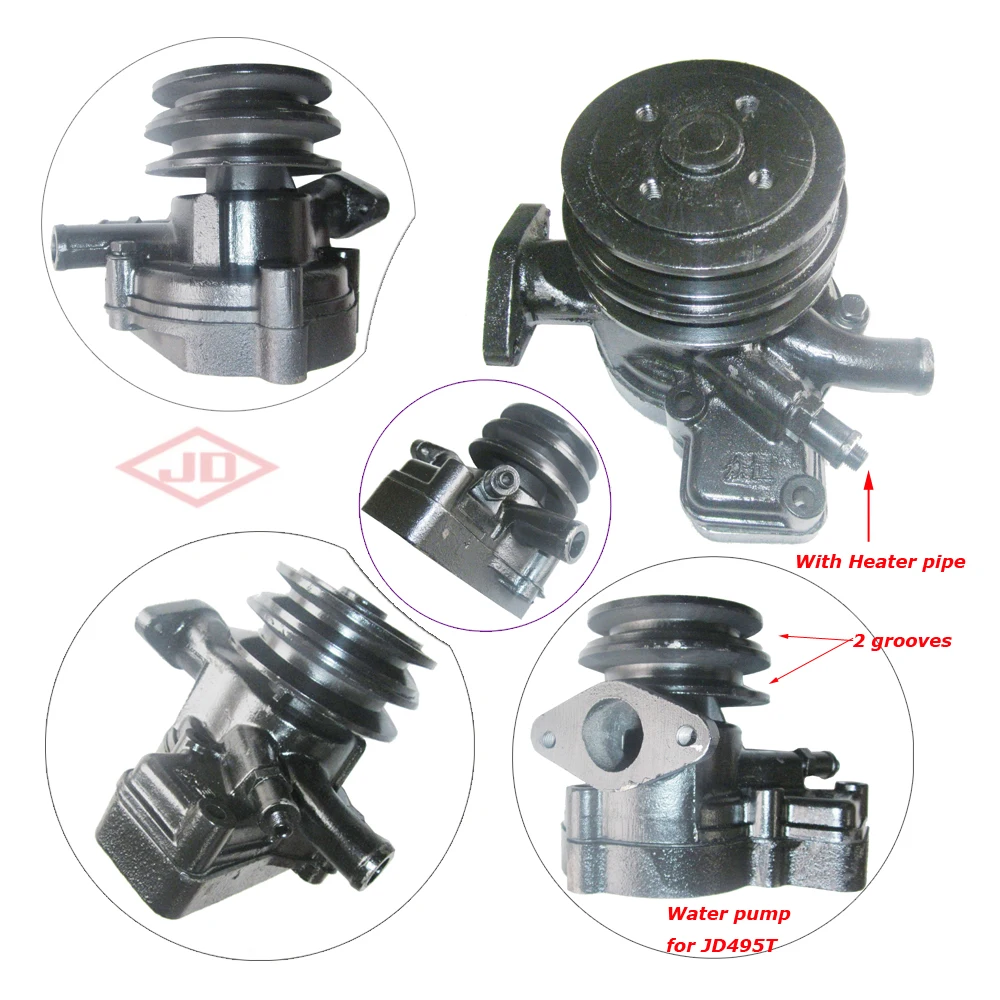 Water pump (with no heater pipe) for Jiangdong engine JD290 / TY295IT / TY395IT / TY3100IT / JD495T