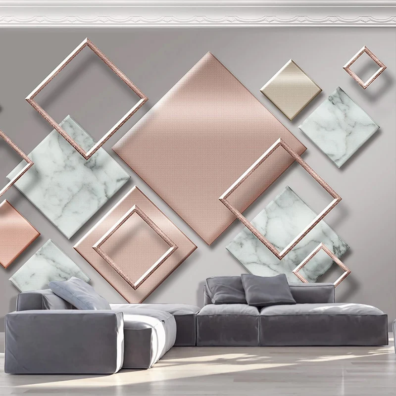 Custom Photo Wallpaper 3D Stereo Geometric Marble Murals Living Room TV Sofa Bedroom Home Decor Wall Painting Removable Stickers