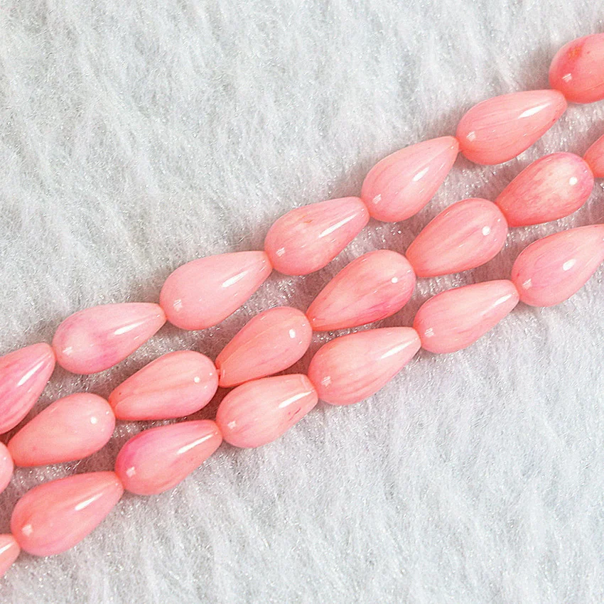 Fashion 3 colors natural red coral waterdrop 5x9mm teardrop loose beads jewelry making spacers accessories finding 15 inch B655