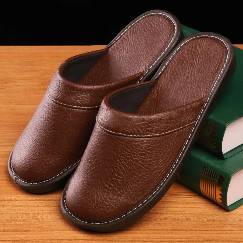 Jesień Zima Buty Wewnętrzne 47 48 Męskie Niebieskie Kapcie Sypialniane Męskie Zwięzłe Klapki Futrzane Muły Faux Leather Domowe Kapcie Flip Fops