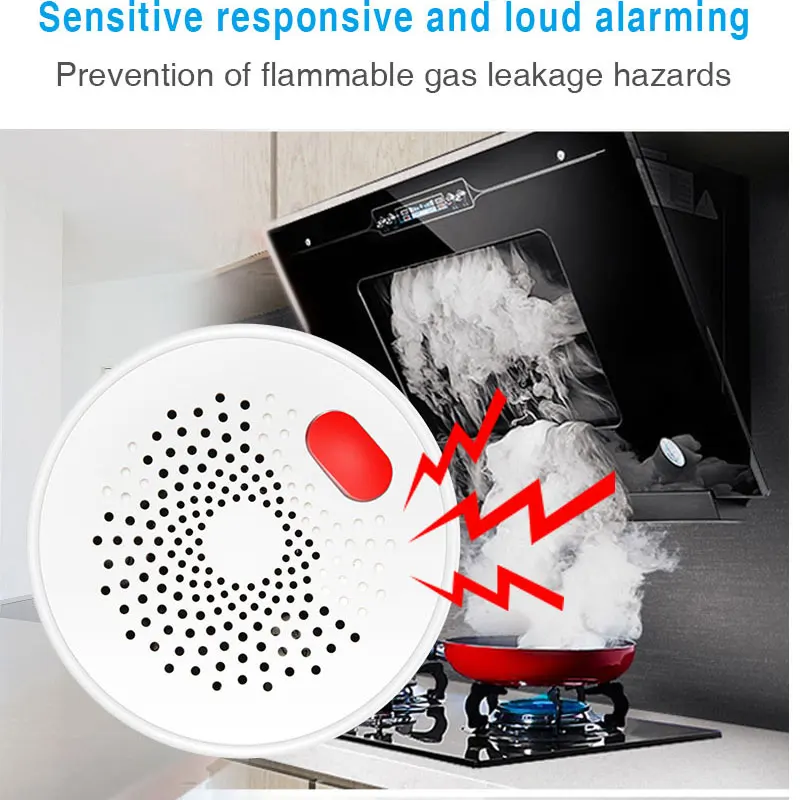 Tuya smart WIFI mini Gas Detektor Mit stecker Brennbaren Haushalt Smart Gas Alarm Sensor Wifi Home Alarm System Smart Leben APP