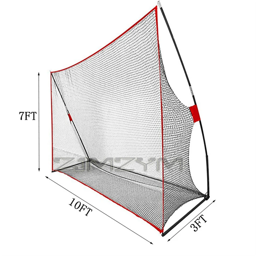 Portátil 10 * 7ft prática de golfe bater balanço rede de náilon para indoor ao ar livre destacável gaiola de golfe treinamento auxiliares com saco de transporte GF-06