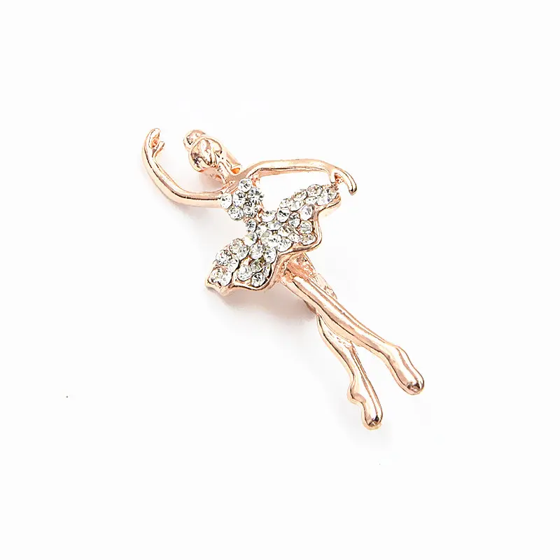 Fashion Shinning Crystal Dancing Girl Brooches Rhinestones Ballerina Brooch Pin Fashion Women\'s Decoration Pin