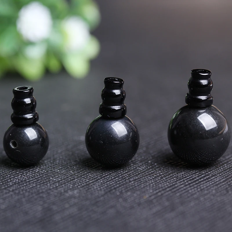 4A Natural Black Obsidian Buddha T Joint T Head  Single Bead DIY Jewelry Making