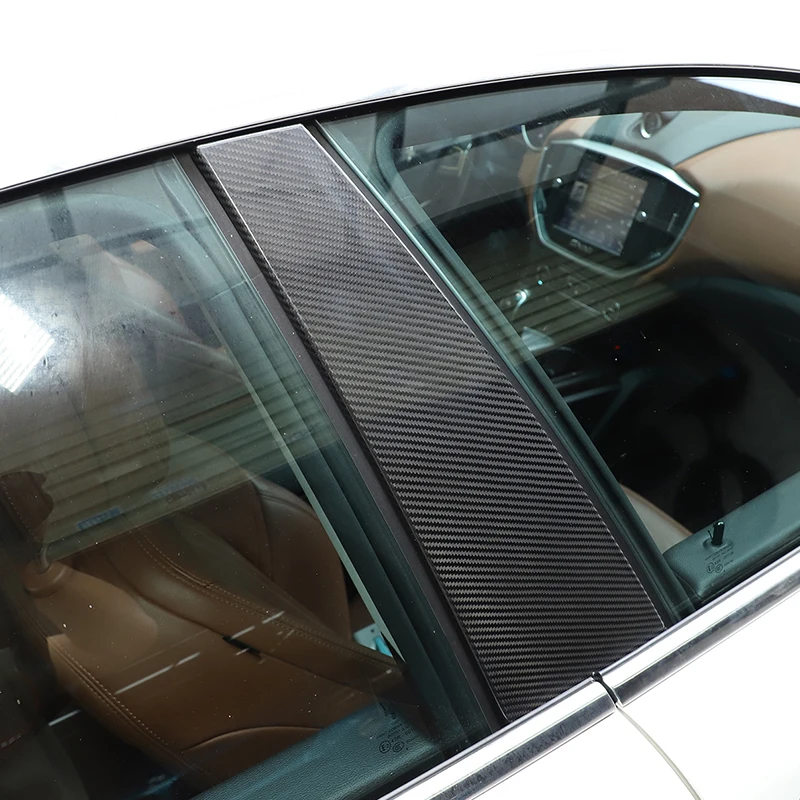 لمازيراتي جيبلي 2014-2012 ريال ألياف الكربون الباب B-عمود نافذة مركز غطاء الزخرفية ملصقات الكسوة اكسسوارات السيارات