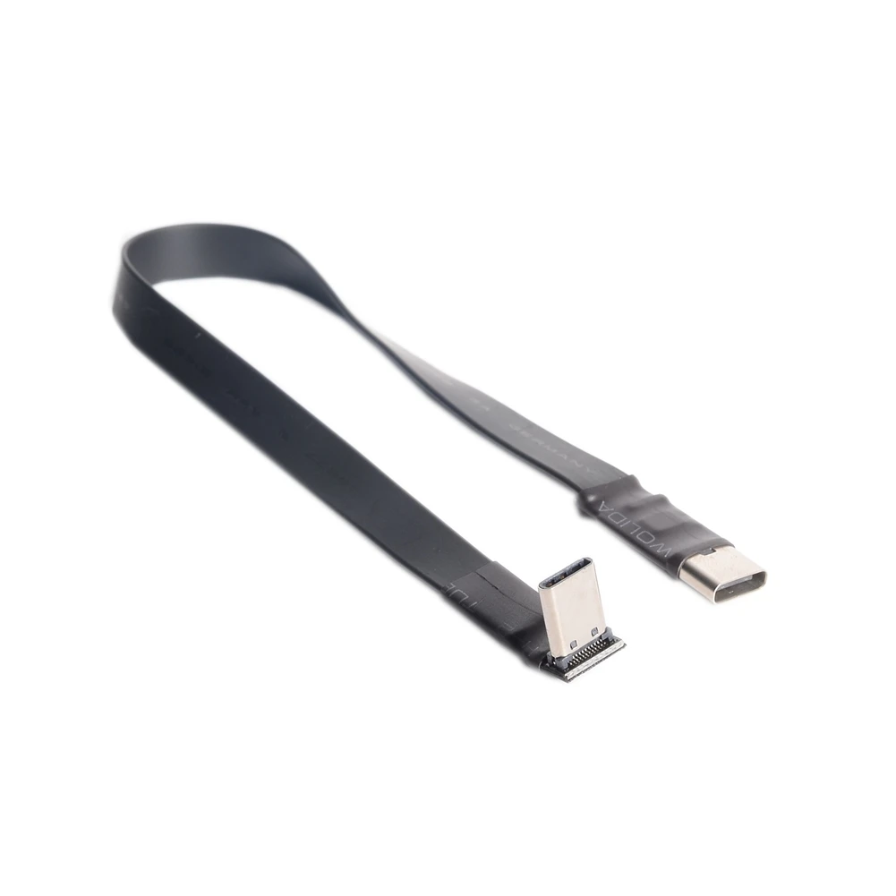 USB 3.1 Type-C Male Female to Male Up/Down Angle 3A USB C FPC FPV Flat Ribbon Cable for HDTV AV Aerial Photography Gopro DSLR