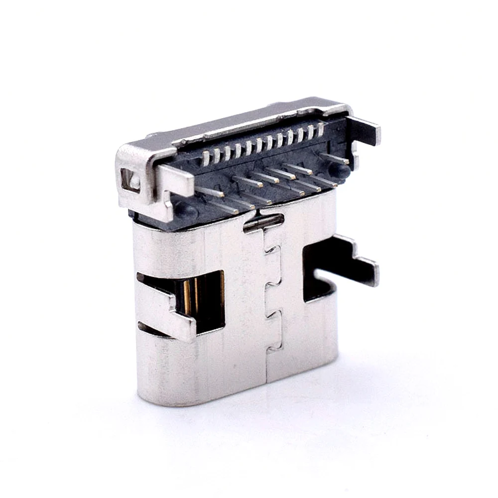 

10 PCS of connector TYPE-C female socket 24PIN on-board four-pin plug-in board SMT+DIP front insert rear paste