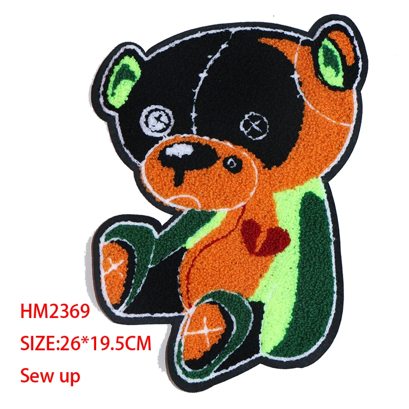 Cartoon Decorative Patch Bear doll Cat icon Towel embroidered Applique Patches For DIY Iron on Badges on clothes Stickers
