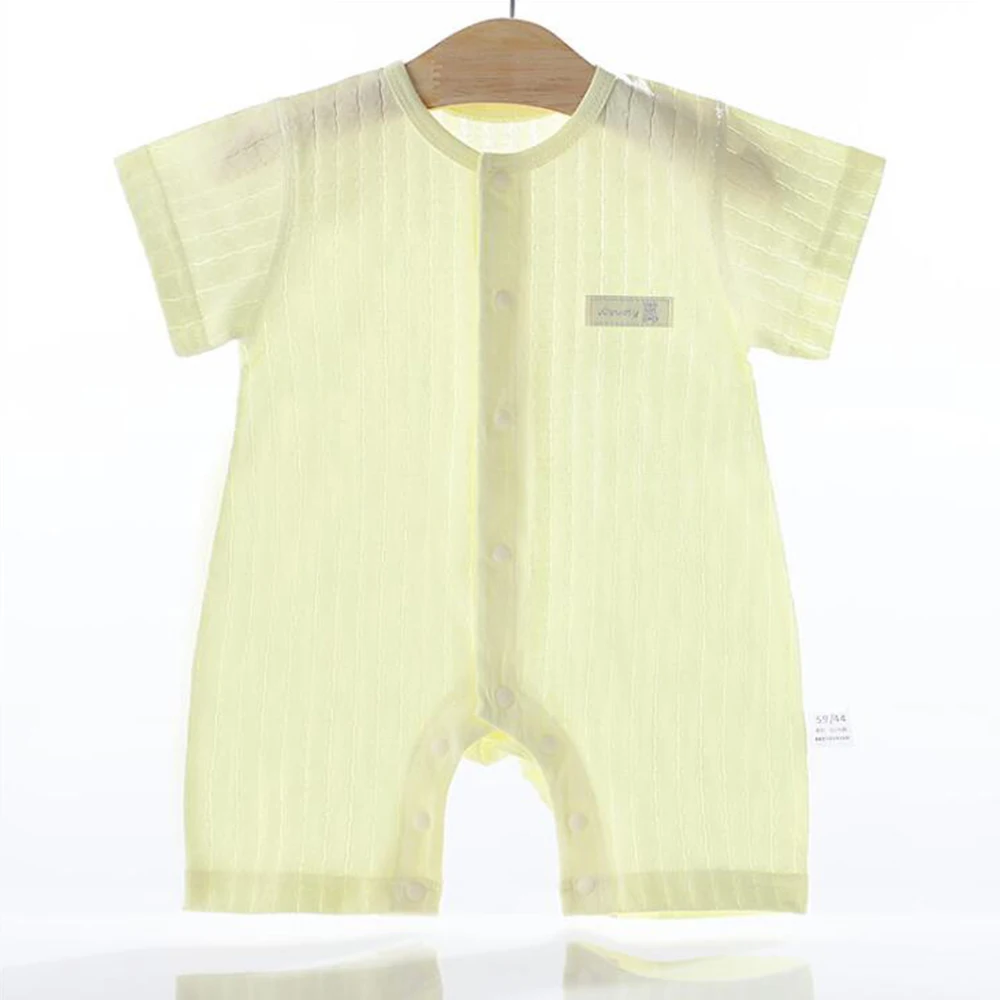 100% Cotton Baby Boy Clothes Summer 2021 Solid Color Casual Newborn Jumpsuit Infant Girl Rompers