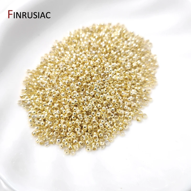 200 Stück/Lot 2/2,5 mm 18K vergoldete Kugel-Klemmperlen, Lampenperlen für Schmuck, Stopper-Abstandshalterperlen für DIY-Schmuckherstellung – Detail 17