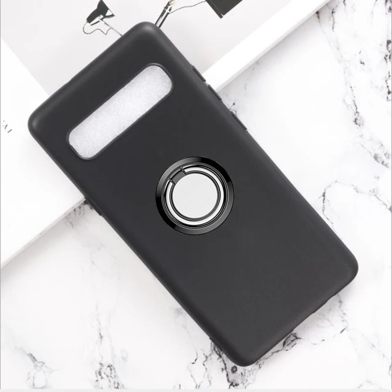 For Samsung Galaxy S10 5G Back Ring Holder Bracket Phone Case Cover TPU Soft Silicone On SM-G977U, SM-G977N, SM-G977B, SM-G9770