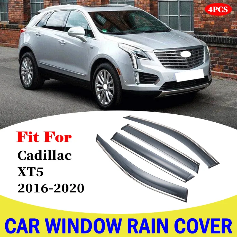 Jendela Pelindung Hujan Deflektor Jendela Samping untuk Cadillac XT5 2016-2020 Pelindung Jendela Aksesori Pelindung Angin Matahari Pelindung Angin Mobil