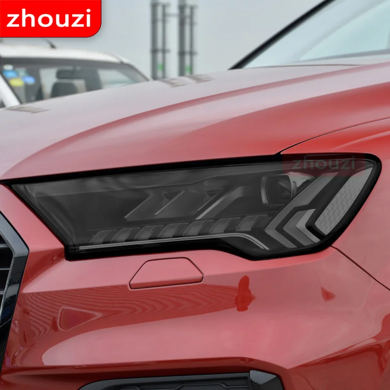 

2 шт. для Audi A3 A5 A7 Q2 Q7 2020, тонировка для автомобильных фар, Черная защитная пленка, виниловая защита, прозрачная наклейка из ТПУ, аксессуары