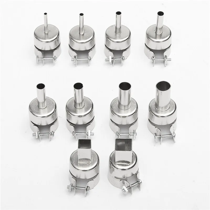 XNEMON 10pcs/Set Heat Gun Nozzles Tool Kits For 850 Hot Air Soldering Station Rework BGA Repair Tools