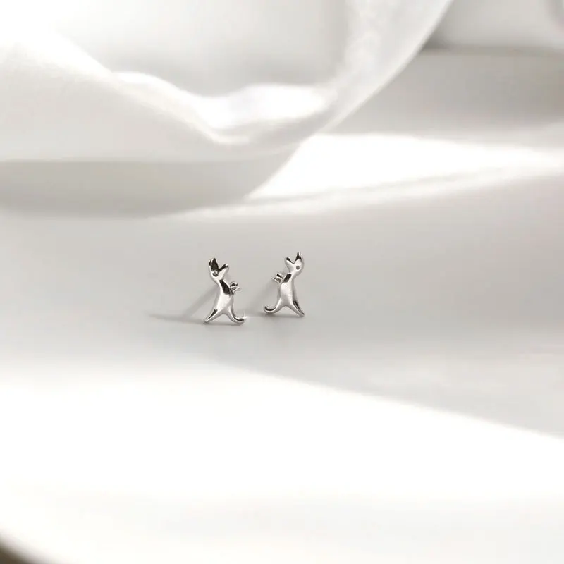 YC4222E S925 Silver Compact and Stylish Delicacy Little Dinosaur Ear Stud GIRL'S Gift Party Banquet WOMEN'S Jewelry Earrings