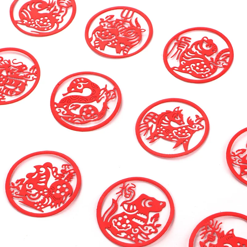 DUOFEN METAL CUTTING DIES named 12 Chinese Zodiac Signs circle cutout small stencil DIY Scrapbook Paper Album crafts 2020 new