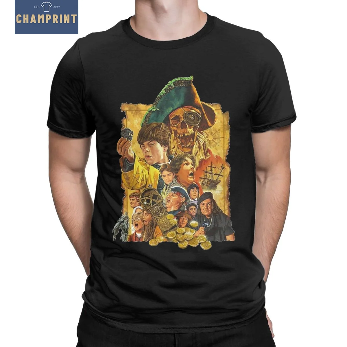 The Goonies Poster T-Shirts for Men Casual Cotton Tee Shirt O Neck Short Sleeve T Shirt Birthday Gift Clothing