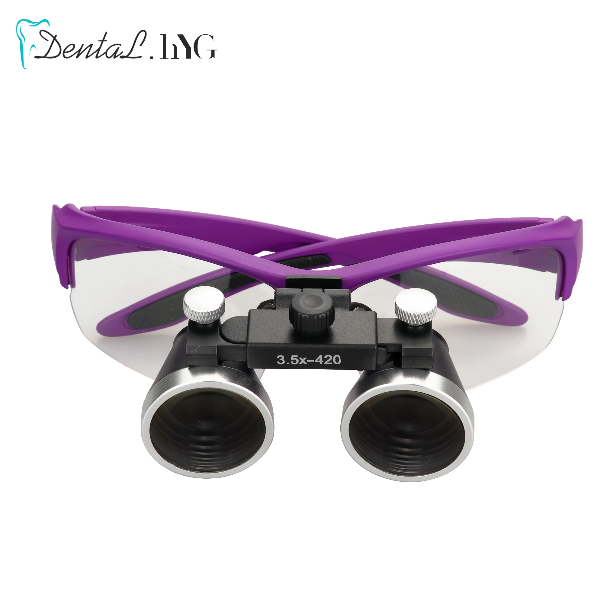 2.5X/3.5X 420mm Dental Loupe Magnifier Binocular Magnifier Surgery Surgical Medical Operation Loupe Purple Color