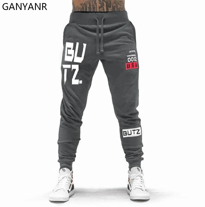 GANYANR Gym Pants Men Sport Jogging Running Training Sportswear Leggings Trousers Trackpants Workout Bodybuilding Sweatpants