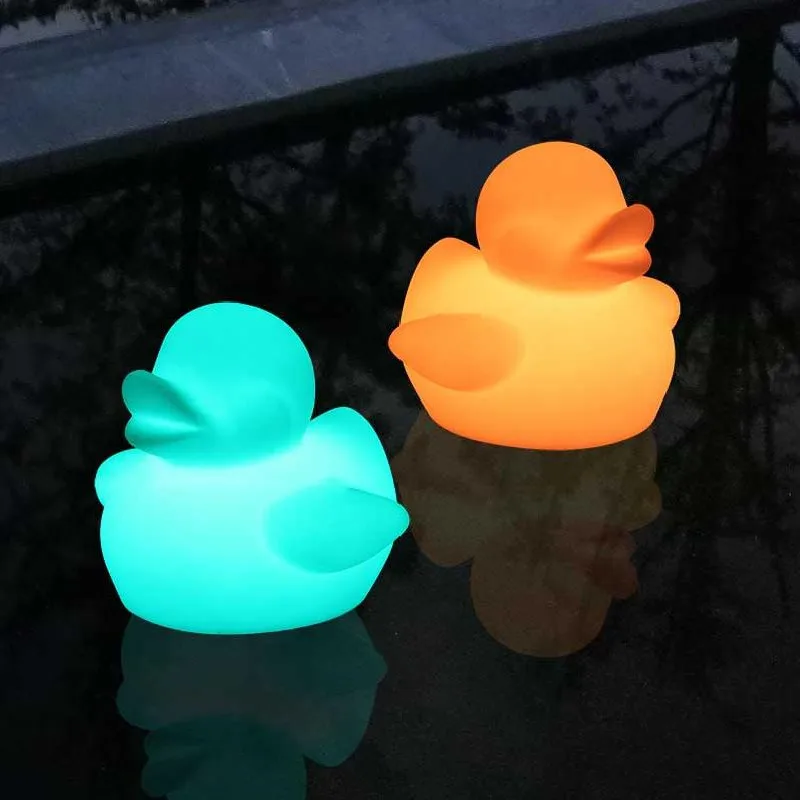 Luminous Swim Ducks Night Light RGB Color Changing Cute Duck Lighting Glowing Duck Floating Bath Light LED Pool Lights for Home