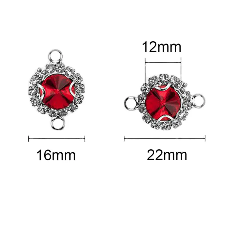 Dekorasi Pernikahan Bentuk Bulat Kristal Kaca Batu Lingkaran Ganda Cangkir Rantai Rim Rivoli Rhinestones Diy Kalung/Pakaian