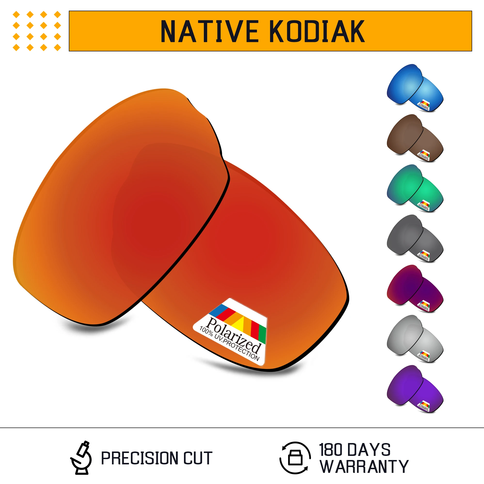 Bwake – verres de remplacement polarisés pour lunettes de soleil Kodiak, montures, plusieurs Options