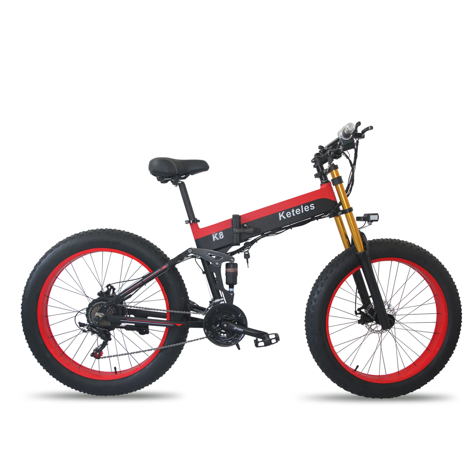 

26 Inch Folding Electric Bicycle Disc Brake Fork 48V350W Lithium Battery Power Assisted Folding Electric Mountain Dirt Bike