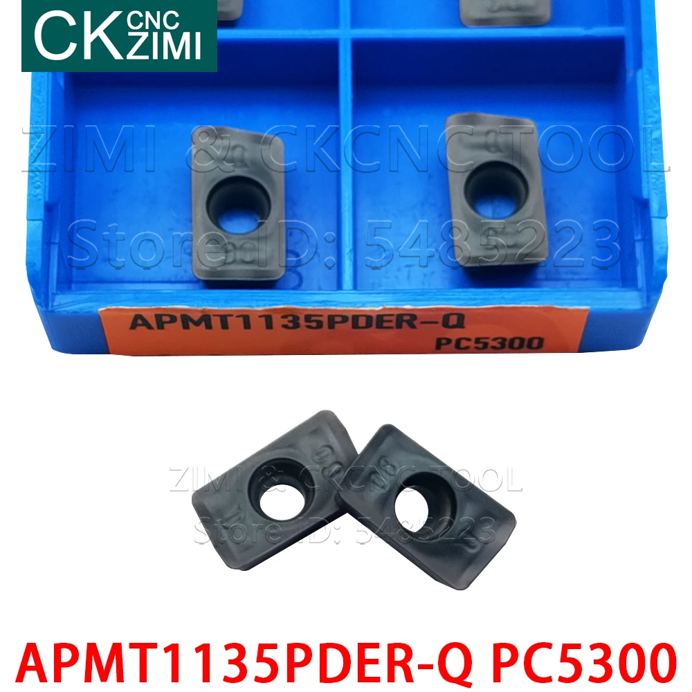 APMT1135PDER-Q PC5300คาร์ไบด์มิลลิ่งใบมีดPVD Face Milling Cutter APMT 1135 PDER IndexableกลึงCNCเครื่องมือ