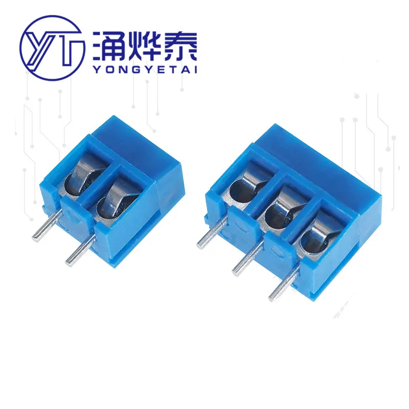 YYT 20PCS KF-301 Terminal Block Terminal Blocks-2P/3P Terminals Blue post Iron Phillips screw/Copper slotted screw ROSH