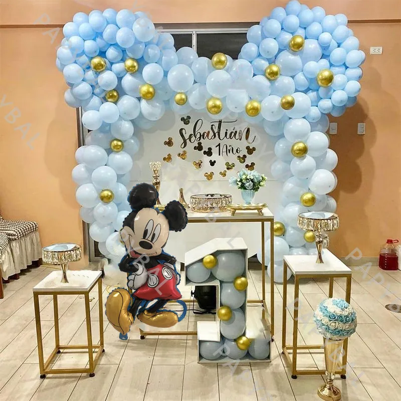 188Pcs Disney Mickey Mouse Party Balloons Set Arch Garland Kit Girls Boys Birthday Baby Shower Decoration Supplies Kids Gifts