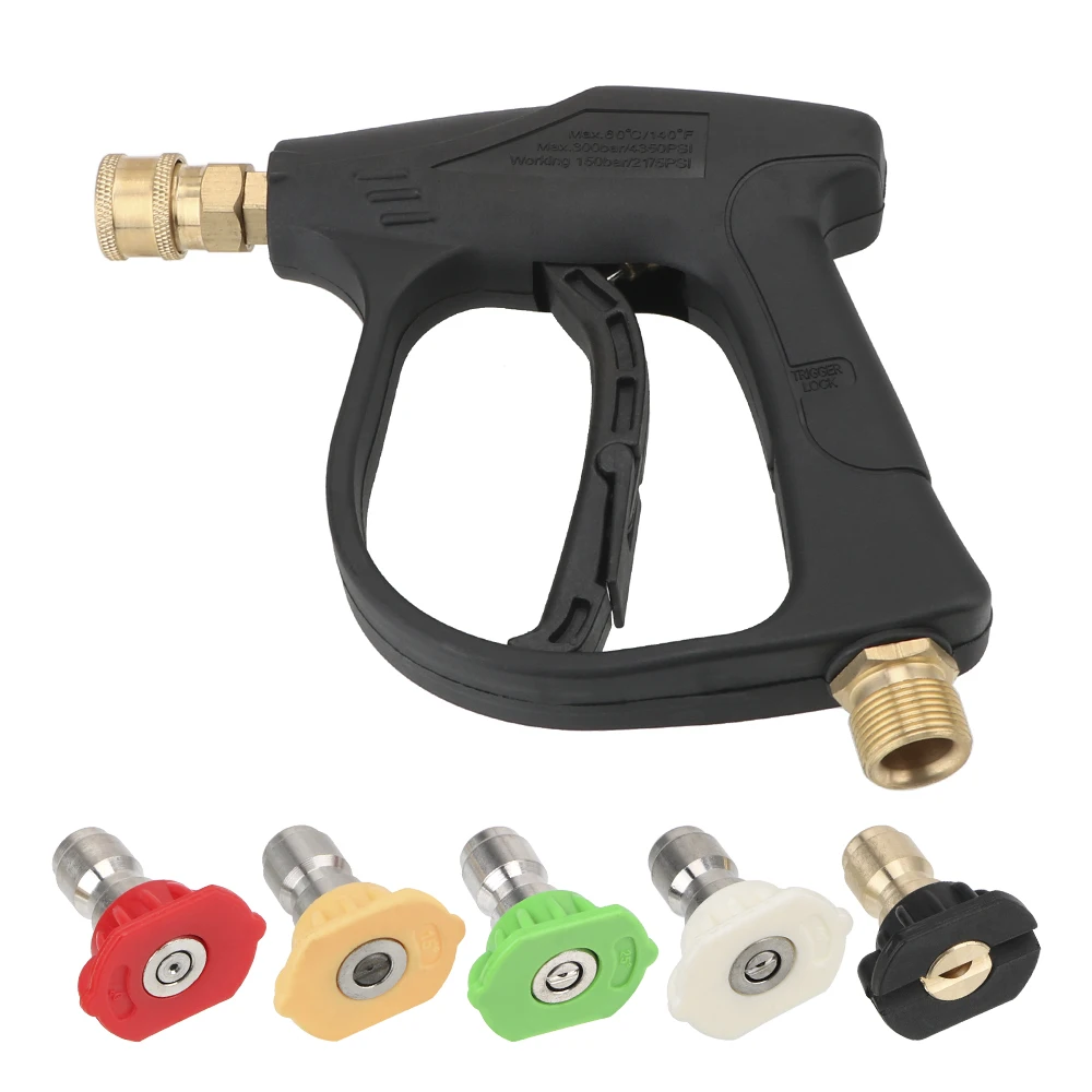 Car High Pressure Water Tool with 5pcs Soap Spray Nozzles 14mm M22 Socket 1/4