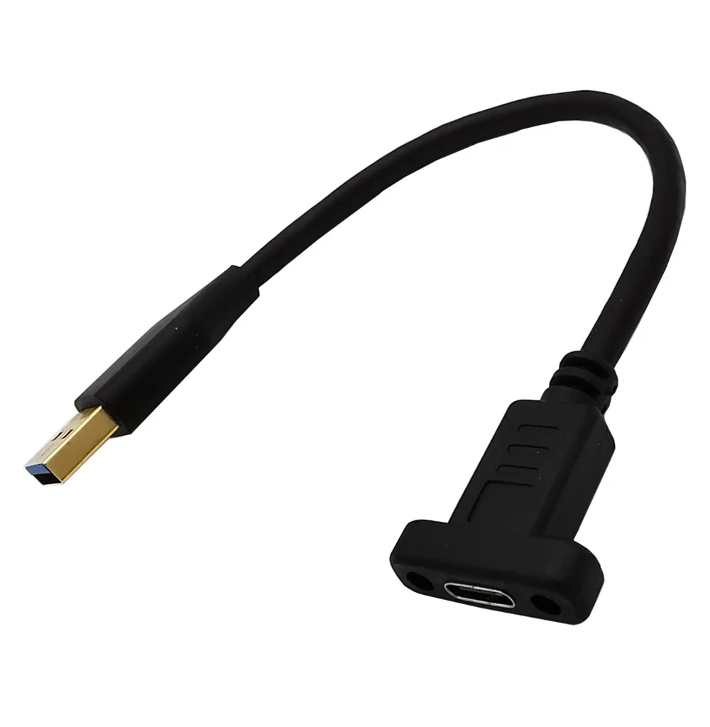 Cable de conexión de datos chapado en oro 3,0 USB revolution tipo-c hembra, tuerca fija, 5gbps